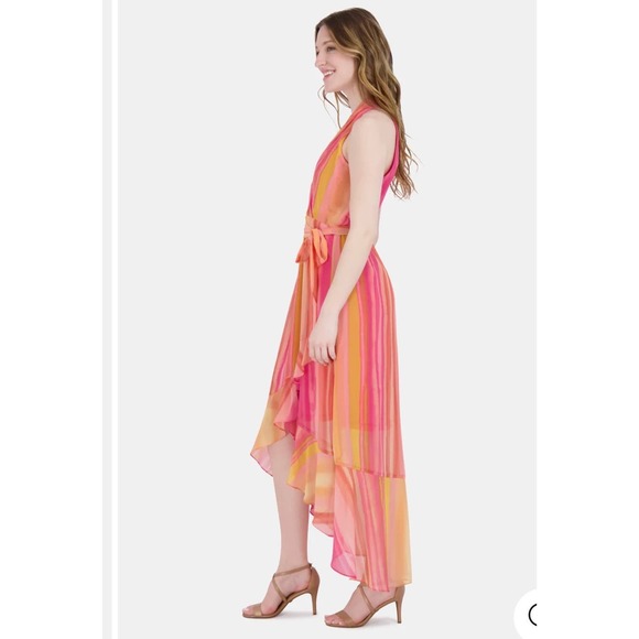 NWT Julia Jordan Surplus Halter Hi Low Belted Dress Sz. 4 - Picture 3 of 11